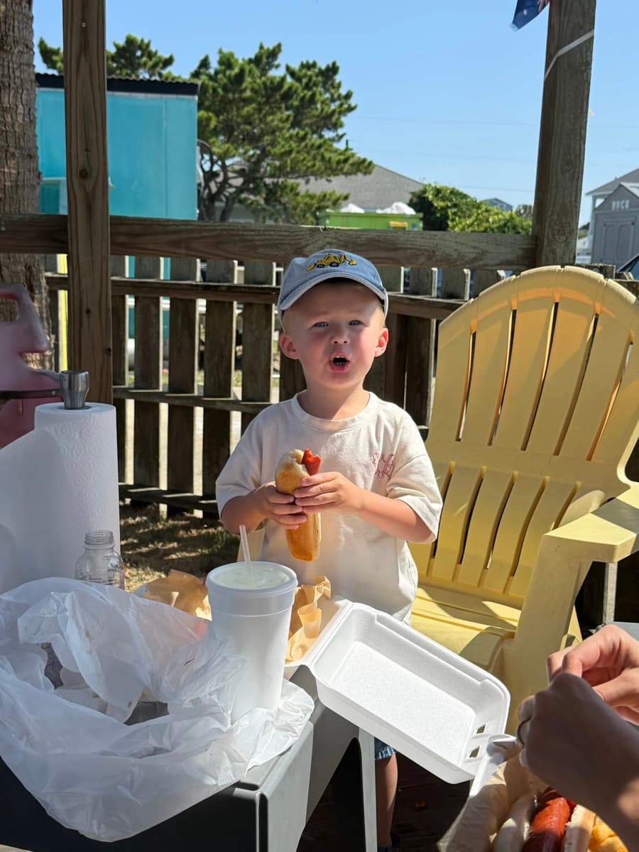 One of Kyle's kids at a cookout